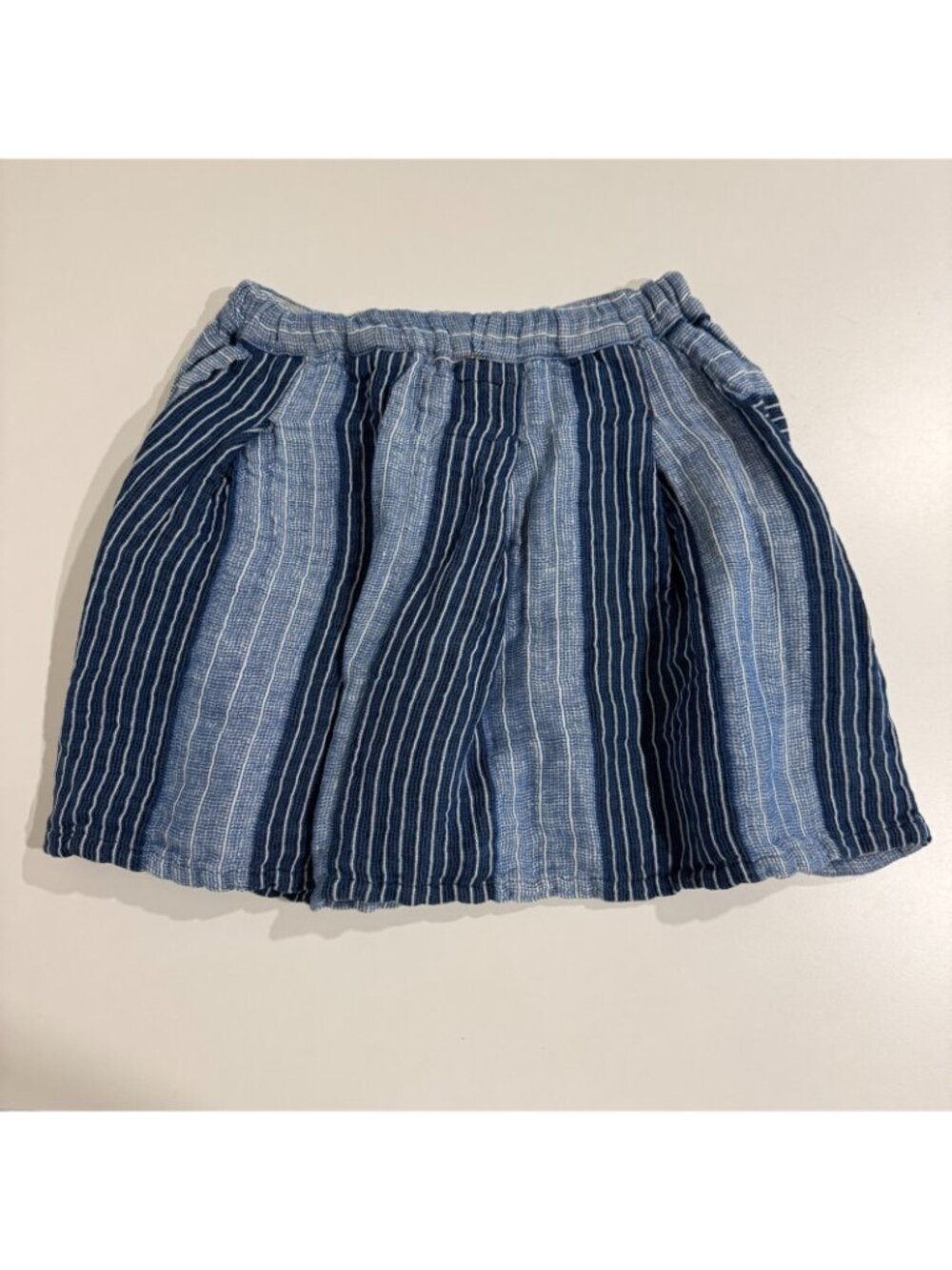 Ace & Jig Womens Cotton Linen Blend Pull On Mini Skirt Size S Blue Stripe - Picture 2 of 6